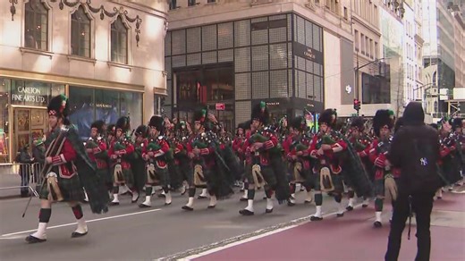 New Yorkers celebrate along the St. Patrick's Day Parade route