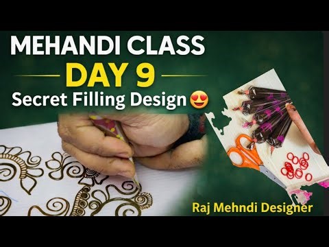 Mehandi Class Day 9 | Easy Arabic Mehndi Design For Beginners Step by Step | Raj Mehandi Designer
