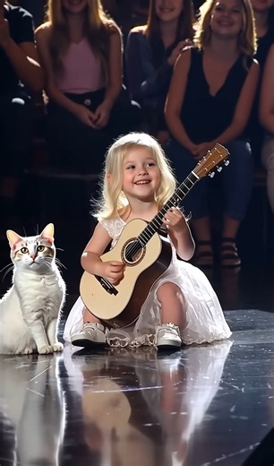Girl Playing Guitar with Her Loving Pet , This is a miracle.﫢 | Amazing baby | Facebook