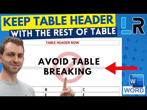 MS Word: Keep table header with rest of table / prevent orphaned header row
