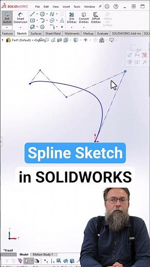 Spline Sketch in SOLIDWORKS: CADvice 20 #solidworks #cad