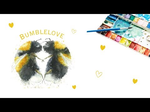 Easy Watercolour Bee Painting for Beginners | Calm Timelapse