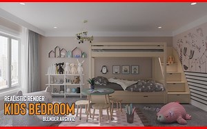 Blender用20分钟搞定儿童卧室建模+渲染教程
