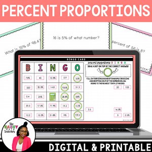 Percent Proportion Activity Game Bingo