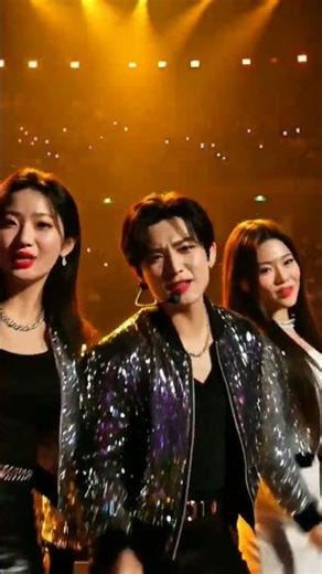 Epic Asian Pop Idol Performance | Golden Spotlight & Fireworks Stage | Intense Dance #Shorts #bts