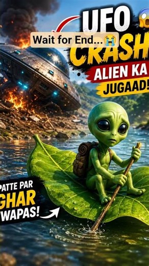Alien UFO Crash 😱👽 | Patte Par Ghar Wapas! #shorts #alien #trending