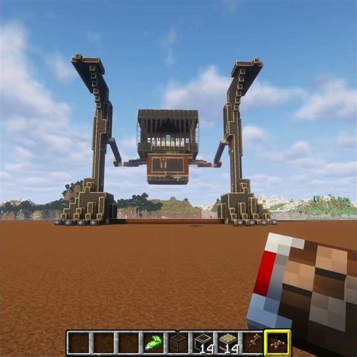 minecraft The robot walks and squats; soon it will be loaded with weapons.