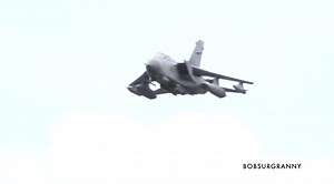 RAF Tornado GR4 Swept-Wing Flyby Through Mach Loop