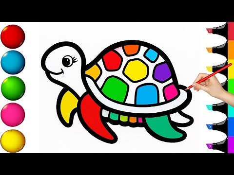 Turtle Drawing and Coloring for Kids | Step-by-Step Art for Children