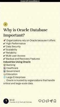 Lesson 1 Fundamental Concepts of Oracle Database | Oracle Database Tutorial for Beginners