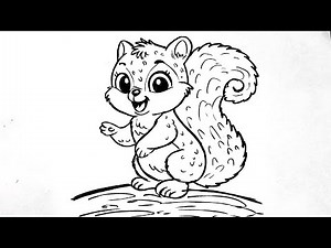 How to draw a squirrel easy step by step || Squirrel drawing || Easy animal drawing