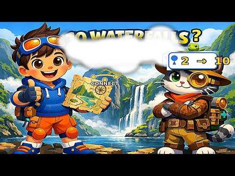 Milford Sound Fjord Waterfall Icon Puzzle. Misty Cliffs View Quest.