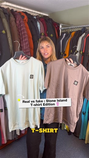 REAL VS FAKE : STONE ISLAND T-SHIRT EDITION 🌓🤔 BUT THIS TIME.. we explained it 🌙🫟 Are you enjoying our content? Let us know 💬 #stoneisland #tshirt #terracewear #realvsfake #education