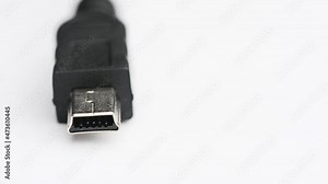 Close up comparison of USB type A type B type C mini micro USB connectors system or connection interface isolated on white background. Transfer information charge for digital camera gadget smartphone