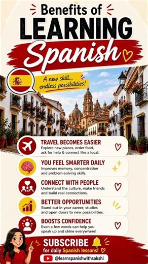 Benefits of learning NEW SKILL and that too Spanish #learnspanish #shorts #spanishdaily #explore