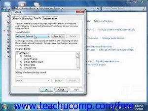 Windows 7 Tutorial Audio Adjustment Microsoft Training Lesson 2.10