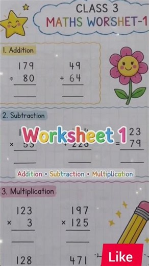 Maths Worksheet class 3rd #maths #trending #Short # viral
