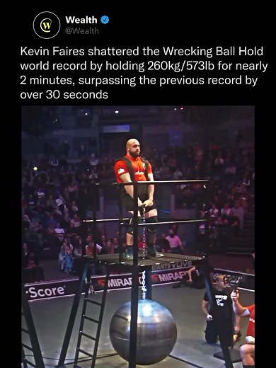 Kevin Faires Sets New World Record in Wrecking Ball Hold | Strongman Highlights