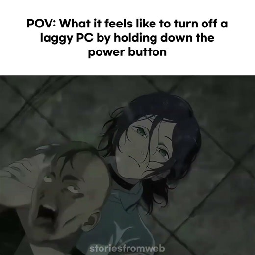 POV: What it feels like to turn off a lagging PC by holding down power button #fyp #anime #shorts