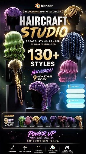 130+ Blender Hair Assets You Need ⚡️ #blender3d #3dart
