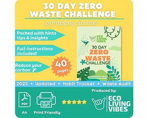 Zero Waste Challenge Planner- PRINTABLE Waste Reduction Journal, Organizer, Daily Planner, Weekly Reflection & Audit Checklists - Etsy Canada