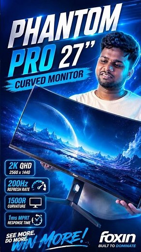 Foxin Phantom Pro 27 inch Curved Gaming Monitor QHD Review || Foxin Best Budget Monitor #foxin #tech