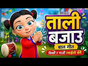 ताली बजाउ 👏 | Tali Bajau Nepali Rhymes for Kids | बाल गीत | Clap Your Hands Song | Nursery Rhymes