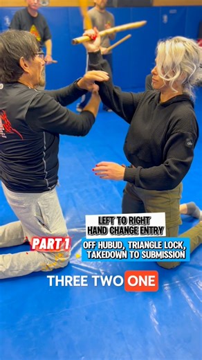 PART 1: LEFT TO RIGHT HAND CHANGE ENTRY OFF HUBUD TRIANGLE LOCK TO TAKEDOWN TO SUBMISSION🥢 This was one of the techniques we shared at the seminar Sunday! Stay tuned for Part 2 where Guro Tiffany will show the second interaction of this technique. #filipinomartialarts | Parra Academy Of Martial Arts