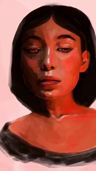 Learning how to #draw digitally after being a classically trained #portrait #artist was definitely a learning curve. But it has been a lot of fun to play around. #ipad #procreate #art #red #moon #witch #painting #illustration #artistsoftiktok