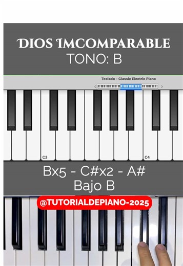 Dios incomparable | tono: B - 🥰 #fyp #music #diosteama #piano #adoracion