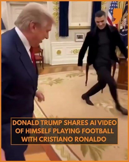 Trump Shares AI Video Playing Football With Cristiano Ronaldo Inside White House | News9