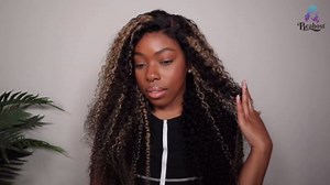 Highlight Ombre Lace Front Wig Human Hair 1B/27 Curly Wig Human Hair Pre Plucked 13x4 Black and Honey Blonde Deep Wave Human Hair 150% Density for Women Highlight Water Wave Wigs 24 Inch
