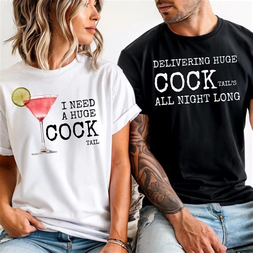Inappropriate Couples Matching Shirts: Raunchy Cocktail Innuendo T-shirts - Etsy