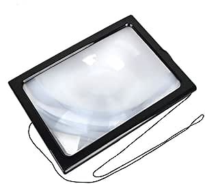 Oumefar Large Magnifying Glass Hands-Free Rectangular Page Magnifying LED Anti Glare Dimmable Magnifier 3X Magnifying Glass(No Batteries Included)