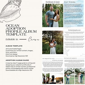 Beachy & Unique | Modern Adoption Profile Book | Editable and Customizable Template in Canva | DIY Canva Adoption Book | Birth Mother Book - Etsy Canada