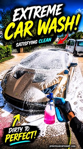 INSANE Lamborghini Foam Wash 🤯 From Filthy to Showroom Clean! 💦 #luxurycar