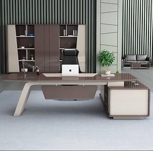 [Hot Item] High Grade Luxury High Gloss Desk Office Furniture Set Executive Office Desk