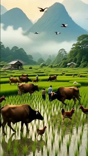 Beautiful Chinese Village Life with Animals | Rural China Nature Scene in 8K #animals #desiculture