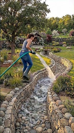 Backyard Garden Stream with Koi Fish 🐟 Relaxing Water Feature Transformation (Before & After)