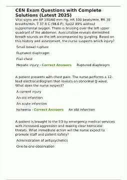 CEN Exam Questions with Complete Solutions Latest 2025pdf
