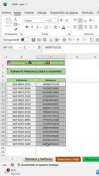 Custom formatting of phones and numbers in Excel.