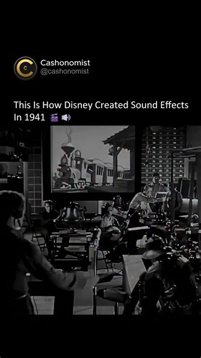 Business | Money | Wealth on Instagram: "Before computers, sound libraries, or digital editing existed, Disney had to build every sound effect from scratch 🎬🔊 In the early 1940s, Disney's sound engineers invented what we now call Foley art, the technique of recording sound effects live to match animation frame by frame. They turned everyday objects into the sounds of entire worlds. Footsteps weren't actual footsteps. They used coconuts on gravel, leather gloves slapping wood, and planks hit in