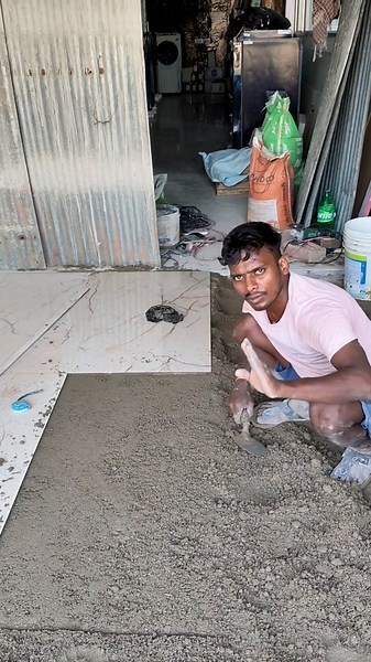 Easiest way to fit floor tiles #shortsfeed #youtubeshorts #tilesfitting