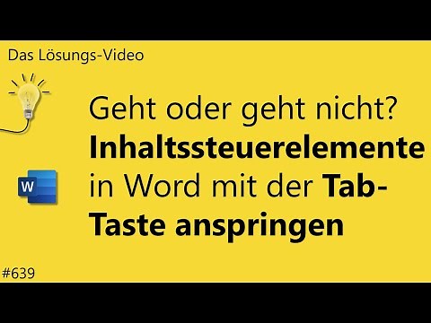 Solution video 639: Jumping to content controls in Word using the Tab key