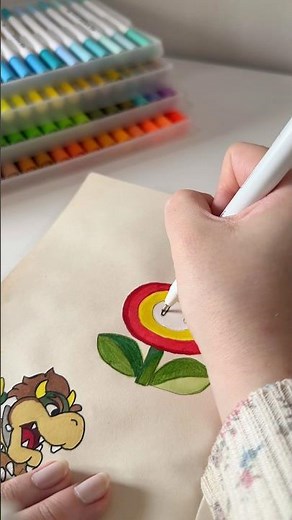 Speed Tutorial | DRAWING THE FIRE FLOWER 🔥🌼 | Super Mario Fan Art