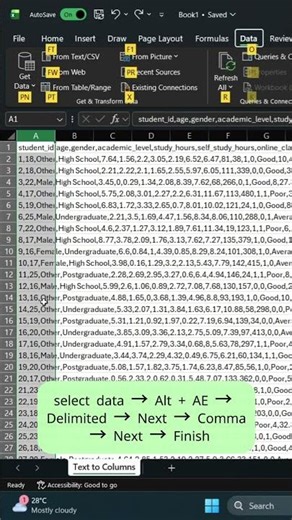 Comma වලින් වෙන් වුන dataset එකක් columns වලට split කරන Magic Trick 😳🔥