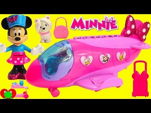 Disney Minnie Mouse Flies Bow Liner Jet with Daisy and Surprises - Videos For Kids