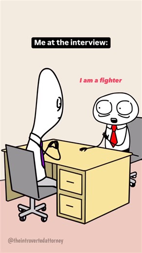 I was temporarily possessed by another spirit during the interview… 😬 #interviewskills #expectationvsreality #nevermind #JobInterviews #introvertmemes | The Introverted Attorney