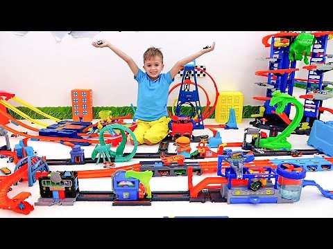 Vlad and Niki fun with toy cars | Hot Wheels City Slime Challenge