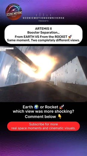 Artemis II Booster Separation: Earth vs Rocket View 🚀